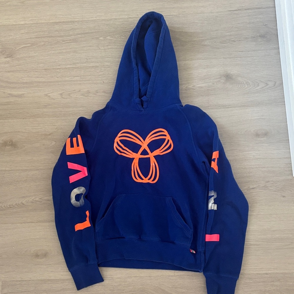 TNA Blue Hoodie with Multicolor Trim